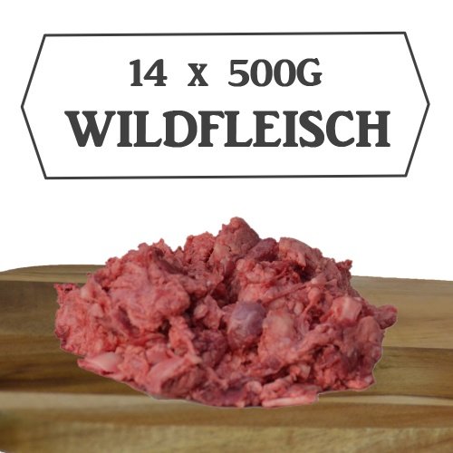 14x 500g Wildfleisch (7kg) Barf für Hunde / Hundefutter / Katzenfutter / Frostfutter / Frostfleisch / Barf Paket / Barffleisch / Frisches Futter / Frischfutter / Rotwild / Damwild