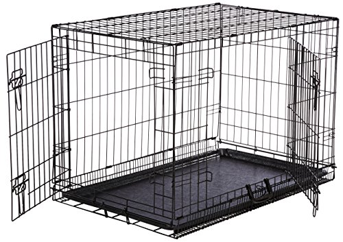 AmazonBasics Hundekäfig mit 2 Türen, Metall, zusammenklappbar, Gr. M