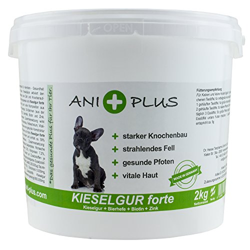 AniPlus - Kieselgur forte 2 kg für Hunde unterstützt die Fell- und Hautbeschaffenheit mit wertvollem Silizium (100% biologisch)