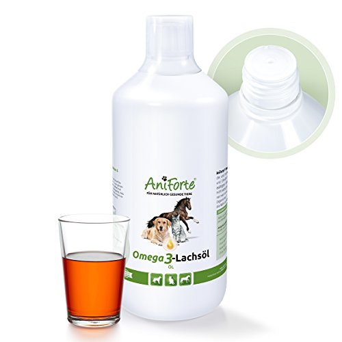 Aniforte Omega 3-Lachsöl 1 Liter- Naturprodukt für Hunde, Katzen und Pferde