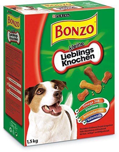 Bonzo Biskuits Hundesnack kleine Lieblingsknochen, 1er Pack (1 x 1,5 kg)