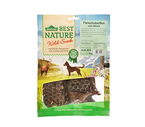 Dehner Best Nature Hundesnack, Fleischstreifen vom Hirsch, 5 Stück (100 g) Dehner Best Nature Hundesnack, Fleischstreifen vom Hirsch, 5 Stück (100 g)