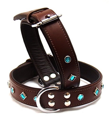 Hundehalsband aus Echt Leder, Hunde Halsband , Hundehalsbänder.LDC-407, Halsband Länge:ca. 65 cm Halsumfang 50-60 cm