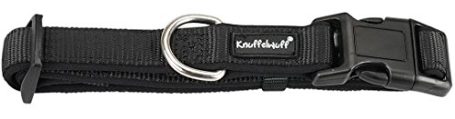 Knuffelwuff 13948-003 Hundehalsband Halsband Hund Neopren gepolstert, schwarz, 25-40cm
