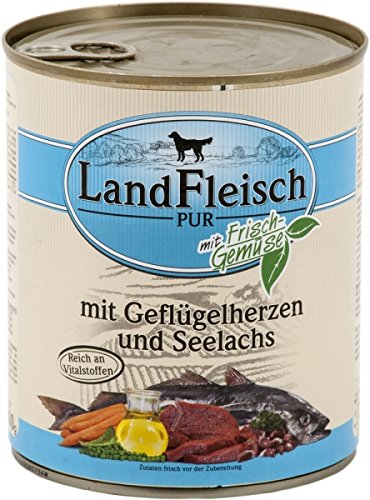 LandFleisch | Pur Geflügelherzen & Seelachs | 6 x 800 g