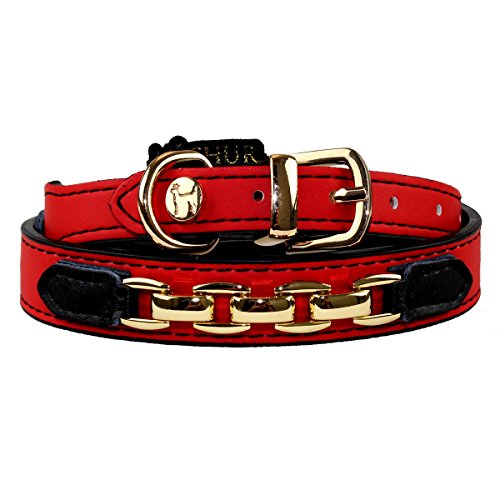 MICHUR MELODY, Hundehalsband Art Leder, Hund Halsband Rot, in verschiedenen Größen erhältlich