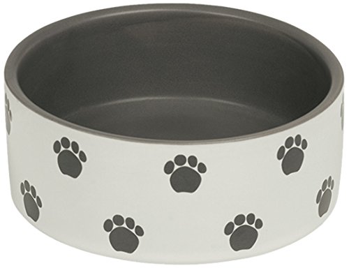 Nobby 73610 Hunde Keramiknapf - Pata creme, Durchmesser 12 x 4.5 cm, grau