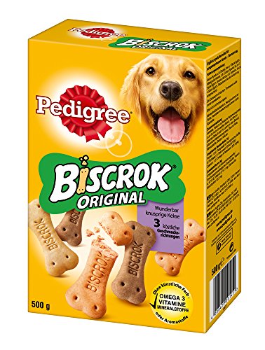 Pedigree Biscrok Hundesnacks 3 köstlichen Geschmacksrichtungen, 6 Packungen (6 x 500 g)