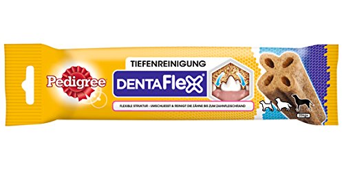 Pedigree DentaFlex Hundesnack für große Hunde (25kg+), Zahnpflege-Snack mit Huhn, 9 Packungen (9 x 120 g)