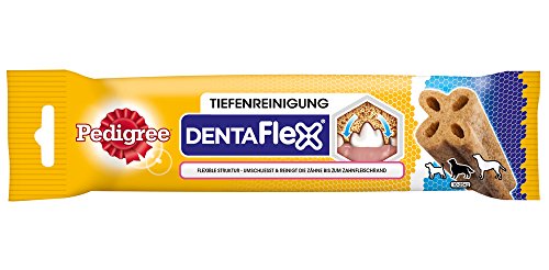 Pedigree DentaFlex für mittelgroße Hunde (10-25kg), Zahnpflege-Snack mit Huhn, 9 Packungen (9 x 80 g)