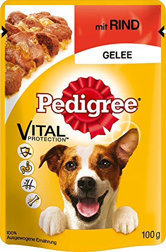 Pedigree Vital Protection / Hochwertiges Hundefutter mit Rind in Gelee / 24 Beutel (24 x 100 g)