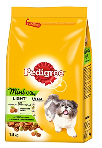 Pedigree Light Mini Hundefutter mit Huhn und Gemüse, 6er Pack (6 x 1.4 kg)