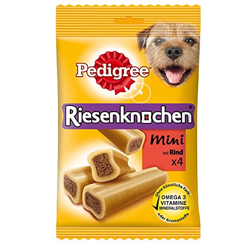 Pedigree Riesenknochen Mini mit Rind Hundesnacks, 8 Beutel, 8er Pack (8 x 180 g)