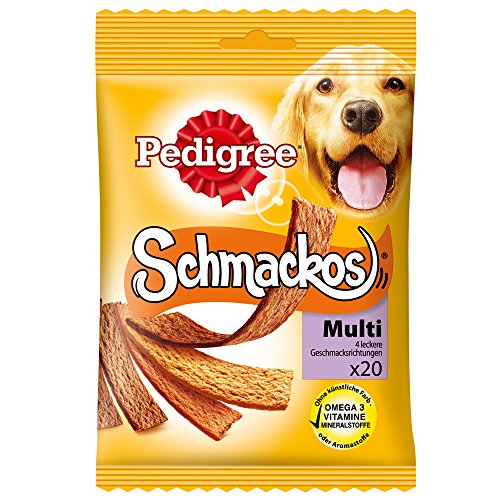 Pedigree Schmackos Hundesnack 4 Sorten, 14 Packungen je 20 Stück (14 x 172 g)