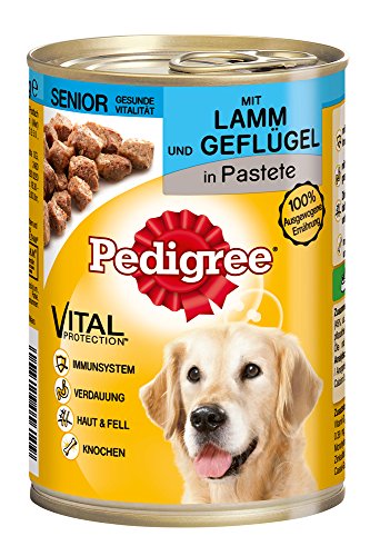 Pedigree Senior Hundefutter Lamm und Geflügel, 12 Dosen (12 x 400 g)