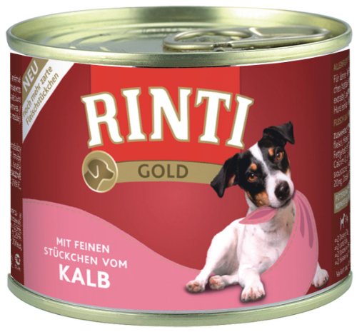 Rinti Hundefutter Gold Kalbstückchen 185 g, 12er Pack (12 x 185 g)
