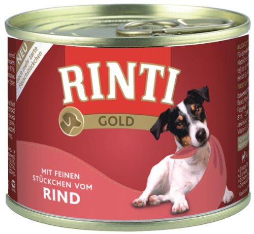 Rinti Hundefutter Gold Rindstückchen 185 g, 12er Pack (12 x 185 g)