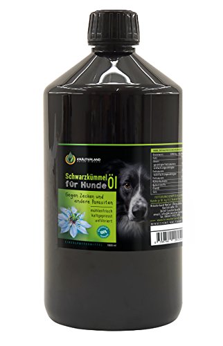 Schwarzkümmelöl 1000ml ungefiltert für Hunde *** mühlenfrisch direkt vom Hersteller Kräuterland Natur-Ölmühle *** 100% naturrein ***