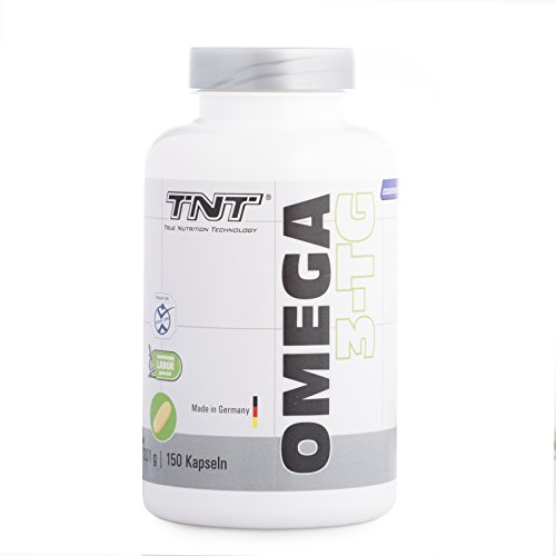 TNT Omega 3-TG │ Hochwertige und essentielle Fettsäuren │ Fischöl-Kapseln mit hochdosiertem EPA & DHA unterstützen die Gesundheit, Fitness und das Immunsystem | Fisch-ÖL - Made in Germany - 150 Kapseln