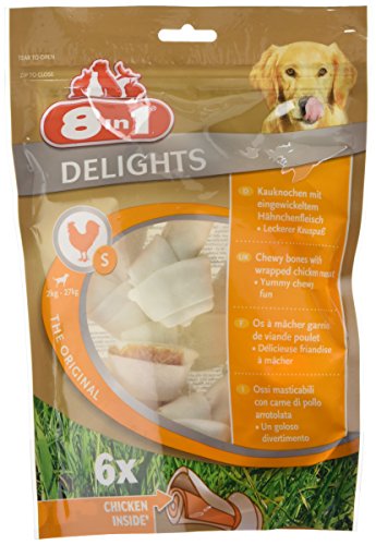 8in1 Delights Chicken (gesunder Kausnack für Hunde, hochwertiges Hähnchenfleisch eingewickelt in Rinderhaut), verschiedene Größen