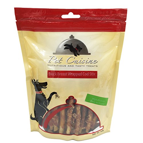 Pet Cuisine Hundeleckerli Hundesnacks Welpen Kausnacks, Entenbrust & Kabeljau Kaustangen, 250g