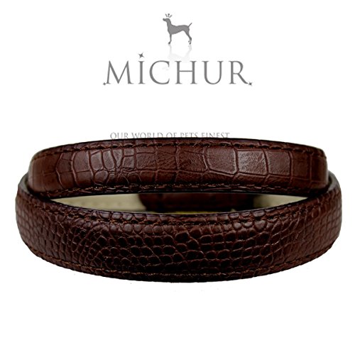 MICHUR LOXY, Hundehalsband Art Leder, Hund Halsband, Braun, Krokoprint, in verschiedenen Größen erhältlich MICHUR LOXY, Hundehalsband Art Leder, Hund Halsband, Braun, Krokoprint, in verschiedenen Größen erhältlich