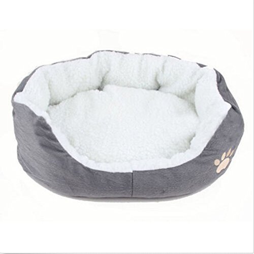 MFEIR Hundebett Katzenbett Baumwolle Pet Bett Kissen für Hunde Katzen Kleintiere,Grau,Klein