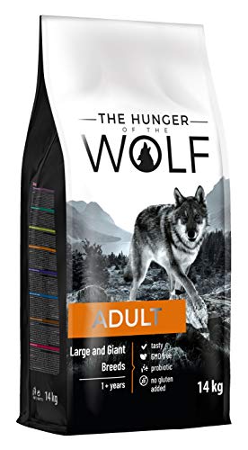 The Hunger of the Wolf Hundefutter für ausgewachsene Hunde großer und sehr großer Rassen, Trockenfutter mit Huhn gut für die Gelenkgesundheit - 14 kg