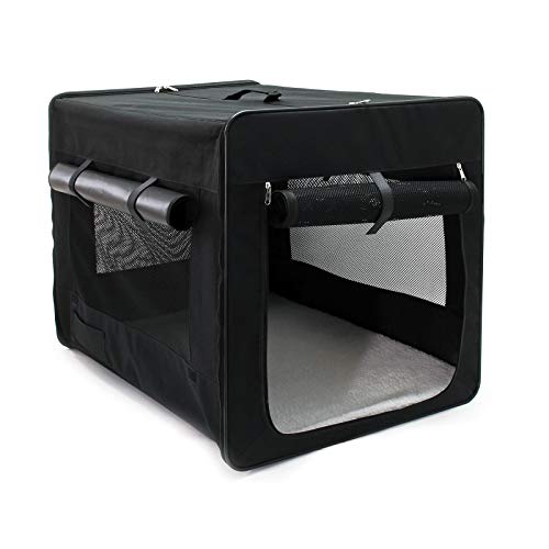 Faltbare Transportbox für Haustiere, Größe XXL (106x71x81 cm), mit herausnehmbarem Einlagekissen