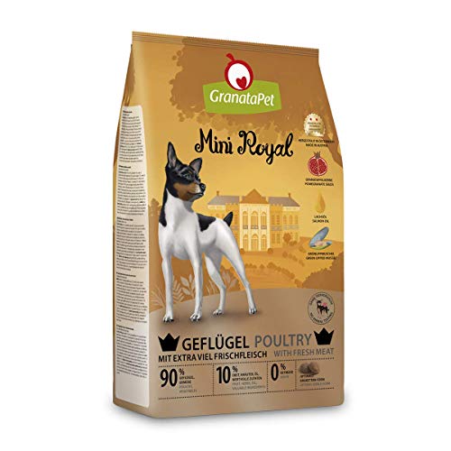 GranataPet Mini Royal Geflügel, Trockenfutter für Hunde, Hundefutter ohne Getreide & ohne Zuckerzusatz, Alleinfuttermittel für ausgewachsene Hunde, 1 kg