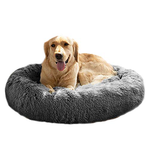 AICSYRM Hundebett Grosse Hunde Mittelgroße & kleine Hunde Hundekissen Hundesofa Katzenbett Donut Größe und Farbe wählbar (XL,grau)