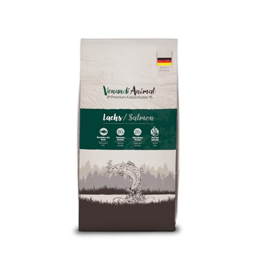 Venandi Animal – Premium Katzenfutter – Lachs, mit viel frischem Fisch, Trockenfutter, getreidefrei 1er Pack (1 x 1,5kg) Venandi Animal – Premium Katzenfutter – Lachs, mit viel frischem Fisch, Trockenfutter, getreidefrei 1er Pack (1 x 1,5kg)