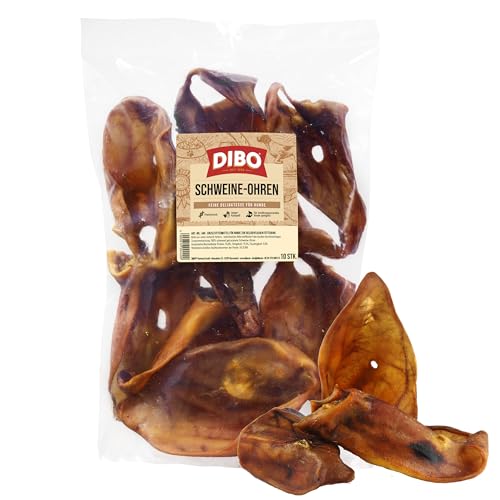 DIBO Schweineohren, 10 Stück im Beutel, der kleine Naturkau-Snack oder Leckerli für Zwischendurch, Hundefutter, Qualitätskauartikel ohne Chemie DIBO Schweineohren, 10 Stück im Beutel, der kleine Naturkau-Snack oder Leckerli für Zwischendurch, Hundefutter, Qualitätskauartikel ohne Chemie