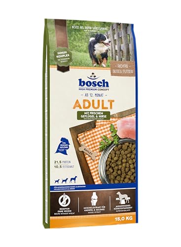 bosch HPC Adult mit frischem Geflügel & Hirse | Hundetrockenfutter für ausgewachsene Hunde aller Rassen | 1 x 15 kg bosch HPC Adult mit frischem Geflügel & Hirse | Hundetrockenfutter für ausgewachsene Hunde aller Rassen | 1 x 15 kg