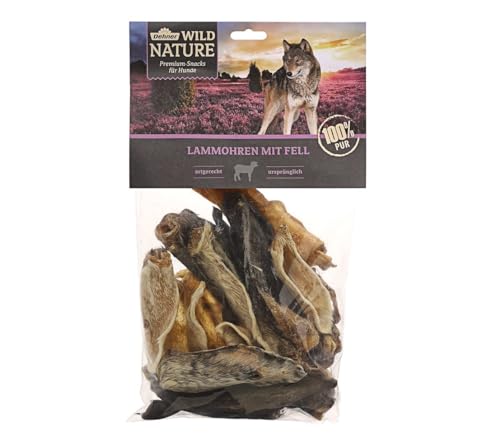 Dehner Wild Nature Hundesnack, Premium Hundeleckerli glutenfrei / getreidefrei, Kausnack für ernährungssensible Hunde, Lammohren mit Fell, 200 g Dehner Wild Nature Hundesnack, Premium Hundeleckerli glutenfrei / getreidefrei, Kausnack für ernährungssensible Hunde, Lammohren mit Fell, 200 g