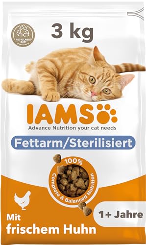 IAMS Sterilised Katzenfutter trocken mit Huhn - Trockenfutter für sterilisierte / kastrierte Katzen ab 1 Jahr, 3 kg IAMS Sterilised Katzenfutter trocken mit Huhn - Trockenfutter für sterilisierte / kastrierte Katzen ab 1 Jahr, 3 kg