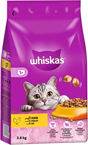 WHISKAS Katzen Trockenfutter Beutel Adult 1+ mit Huhn 3,8kg WHISKAS Katzen Trockenfutter Beutel Adult 1+ mit Huhn 3,8kg