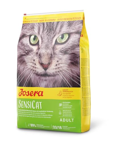 JOSERA SensiCat (1 x 10 kg) | Adult | Premium Trockenfutter für ausgewachsene empfindliche Katzen | Geflügel & Reis | extra verträgliche Rezeptur | weizenfrei | Katzenfutter | 1er Pack JOSERA SensiCat (1 x 10 kg) | Adult | Premium Trockenfutter für ausgewachsene empfindliche Katzen | Geflügel & Reis | extra verträgliche Rezeptur | weizenfrei | Katzenfutter | 1er Pack