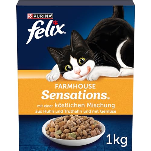 FELIX Farmhouse Sensations Katzenfutter trocken, mit Huhn und Truthahn, 1er Pack (1 x 1kg) FELIX Farmhouse Sensations Katzenfutter trocken, mit Huhn und Truthahn, 1er Pack (1 x 1kg)