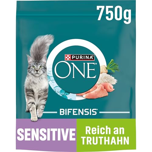 PURINA ONE BIFENSIS Sensitive Katzenfutter trocken, reich an Truthahn, 6er Pack (6 x 750g) PURINA ONE BIFENSIS Sensitive Katzenfutter trocken, reich an Truthahn, 6er Pack (6 x 750g)