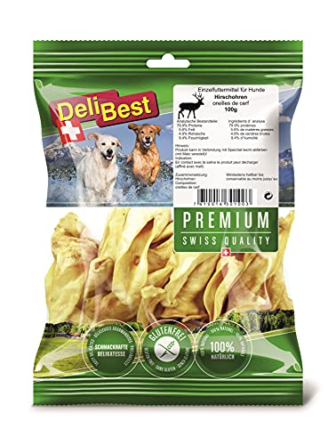 DeliBest Premium Hirschohren mit Malz I Kauartikel für Hunde zur Unterstützung der Zahngesundheit I Hunde Kauartikel zu 100% natürlich ohne chemische Zusätze I Hundesnacks 100 g DeliBest Premium Hirschohren mit Malz I Kauartikel für Hunde zur Unterstützung der Zahngesundheit I Hunde Kauartikel zu 100% natürlich ohne chemische Zusätze I Hundesnacks 100 g