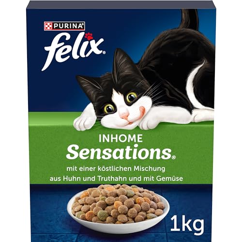 Felix Katzentrockenfutter Inhome Sensations (mit Huhn Getreide und Zugabe von Gartengrün) 1 kg Karton Felix Katzentrockenfutter Inhome Sensations (mit Huhn Getreide und Zugabe von Gartengrün) 1 kg Karton