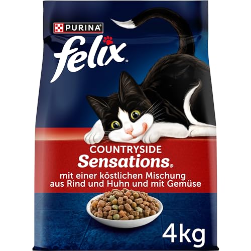 FELIX Countryside Sensations Katzenfutter trocken, mit Rind und Huhn, 1er Pack (1 x 4kg) FELIX Countryside Sensations Katzenfutter trocken, mit Rind und Huhn, 1er Pack (1 x 4kg)