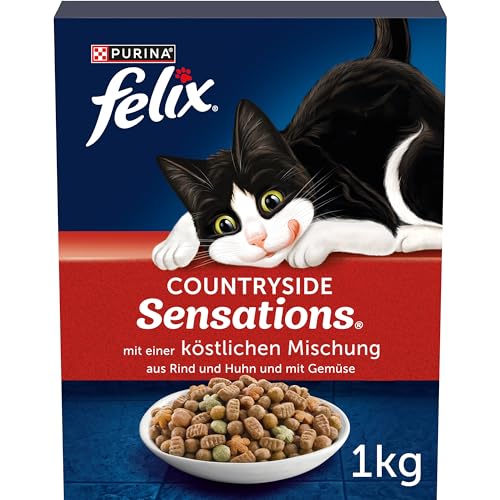 FELIX Countryside Sensations Katzenfutter trocken, mit Rind und Huhn, 1er Pack (1 x 1kg) FELIX Countryside Sensations Katzenfutter trocken, mit Rind und Huhn, 1er Pack (1 x 1kg)