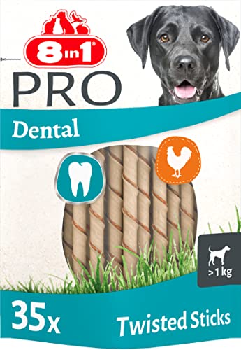 8in1 Pro Dental Twisted Sticks - gesunde Kaustangen für Hunde zur Zahnpflege, 35 Stück 8in1 Pro Dental Twisted Sticks - gesunde Kaustangen für Hunde zur Zahnpflege, 35 Stück