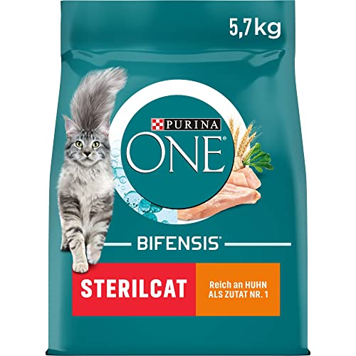 PURINA ONE BIFENSIS STERILCAT Katzenfutter trocken für sterilisierte Katzen, reich an Huhn, 1er Pack (1 x 5, 7kg) PURINA ONE BIFENSIS STERILCAT Katzenfutter trocken für sterilisierte Katzen, reich an Huhn, 1er Pack (1 x 5, 7kg)